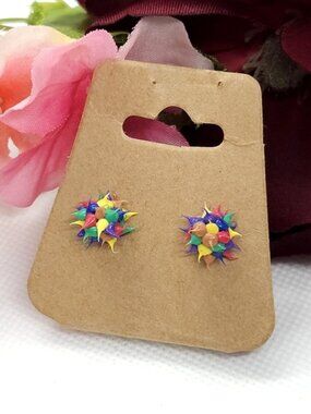 Colorful Spikey Resin Stud Earrings